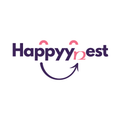 Happyynest logo with a purple and pink design on a white background